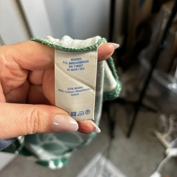 Boden Green Spade Print V Neck Short Sleeve A Line Mini Dress Size US 6L - Picture 5 of 7